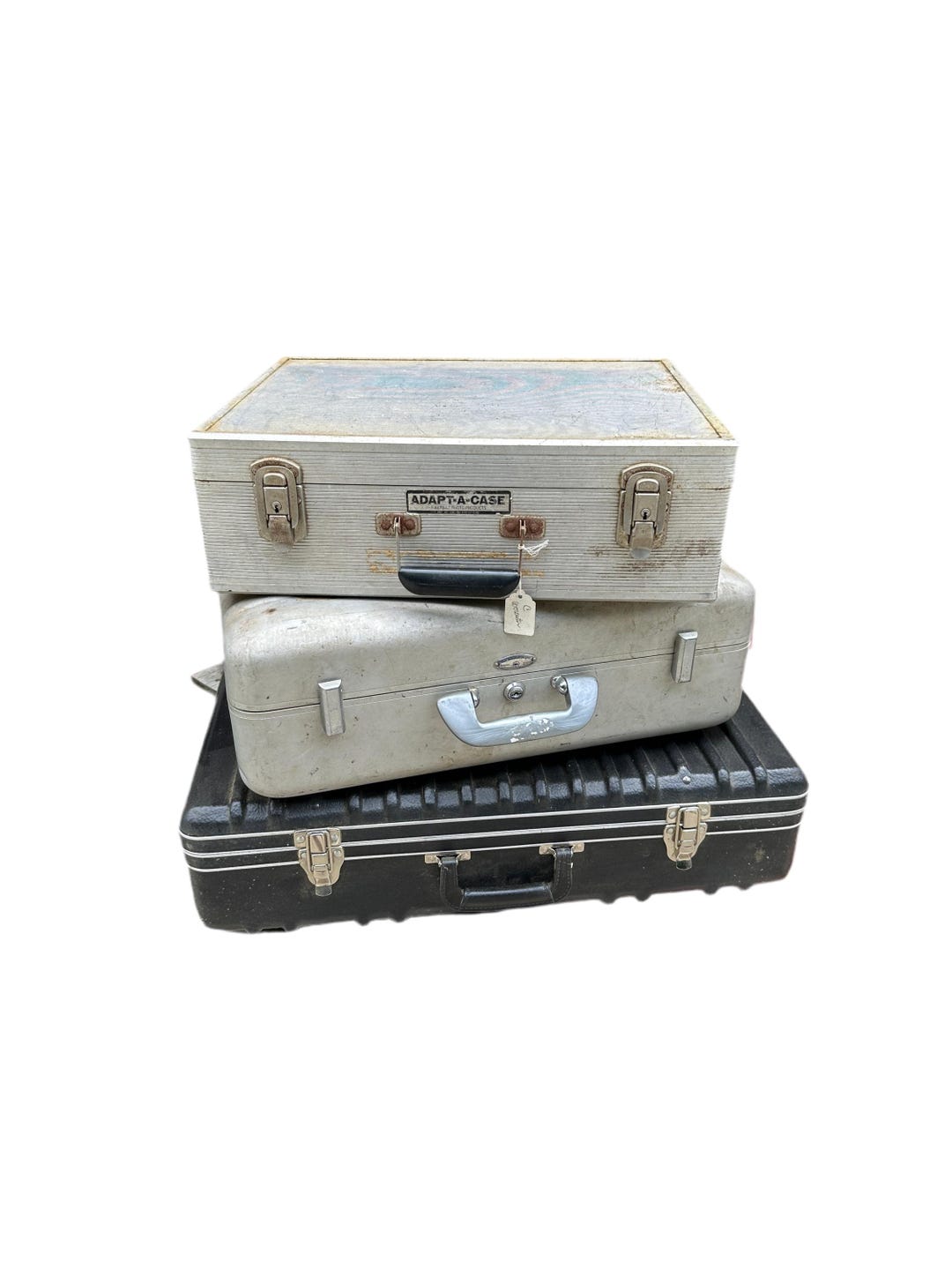 Silver and Black Stackable Industrial Suitcases - Etsy