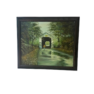 Framed Painting of Covered Bridge