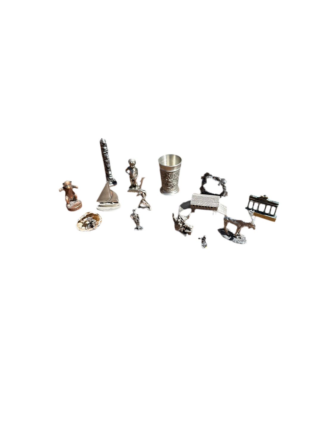 Collection of Small Silver Figures- Set of 14 - Etsy