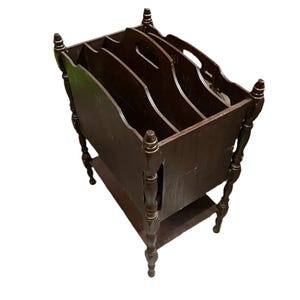 Wooden Carved Magazine Rack