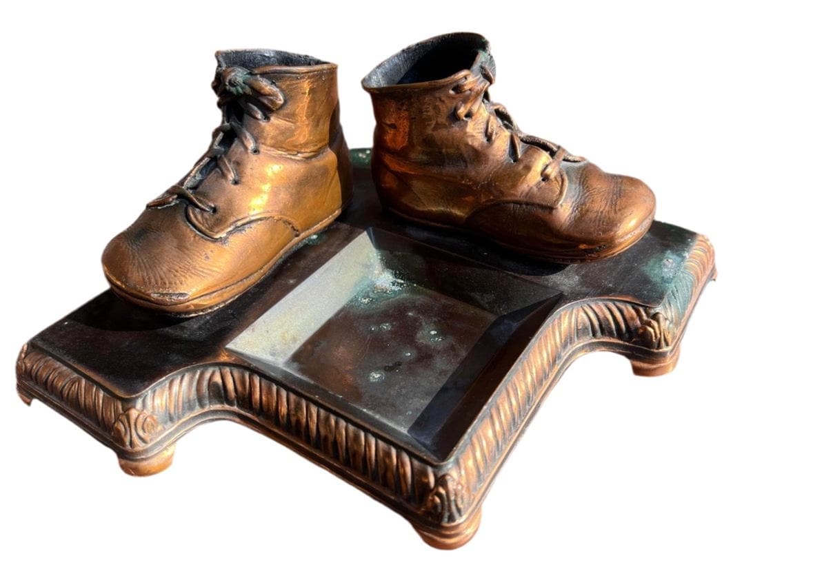Vintage Bronze Dipped Baby Shoes