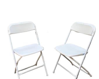 Alleen te huur: opvouwbare witte stoelencollectie, Atlanta Area 40 stoelen beschikbaar