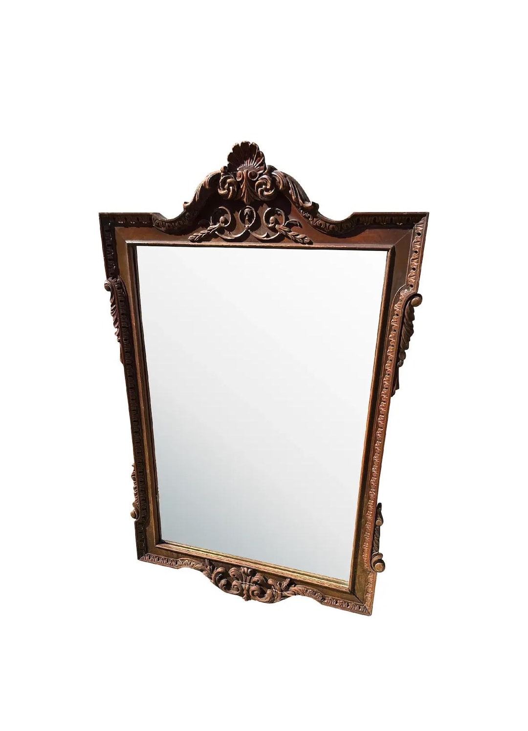 Large Vintage Hand Carved Wooden Mirror - Etsy