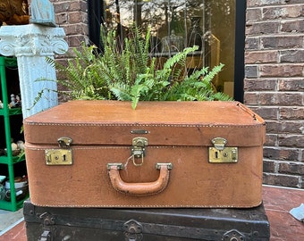 Pair of Vintage Leather Suitcases