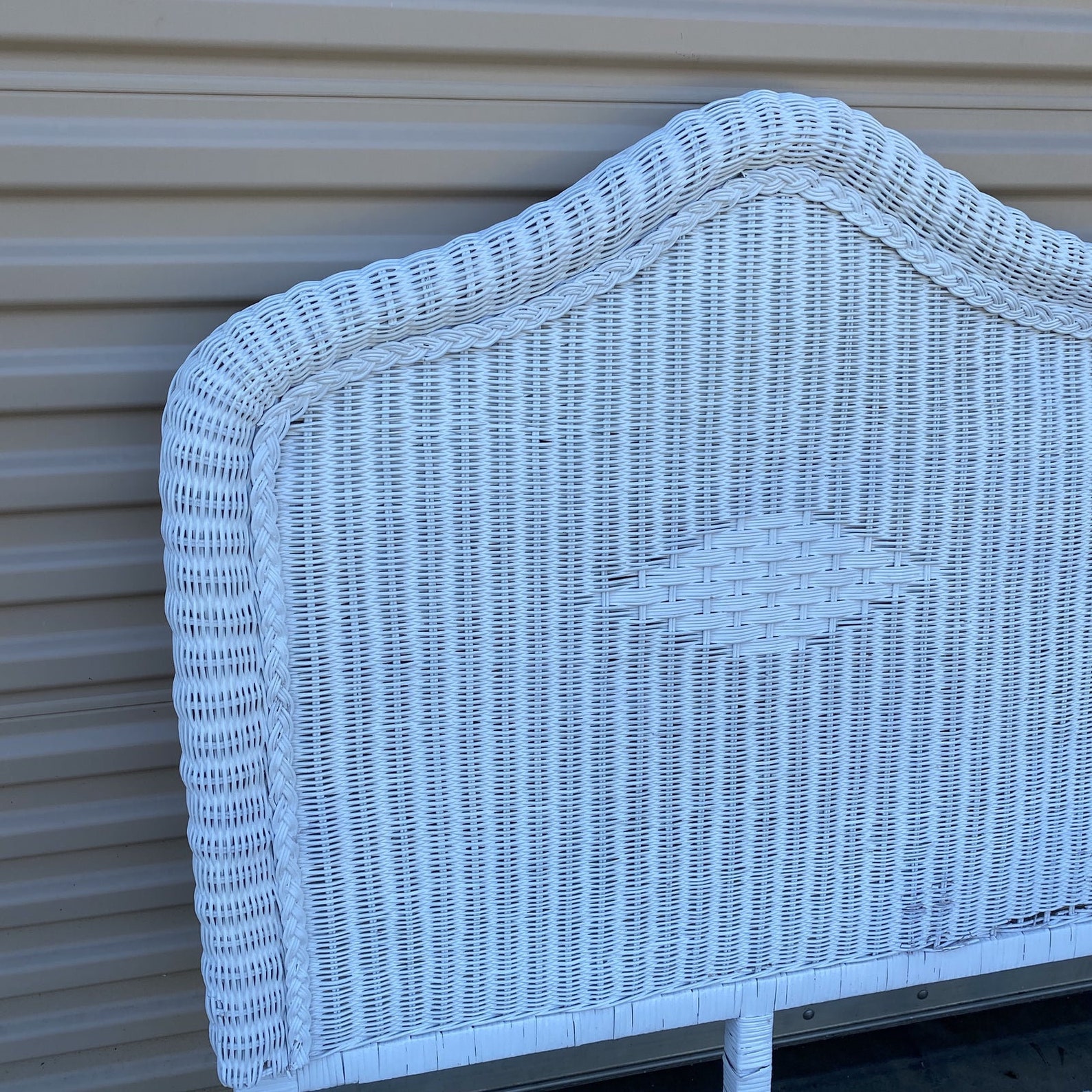 1980s White Wicker Twin Headboards a Pair FREE SHIPPING Etsy