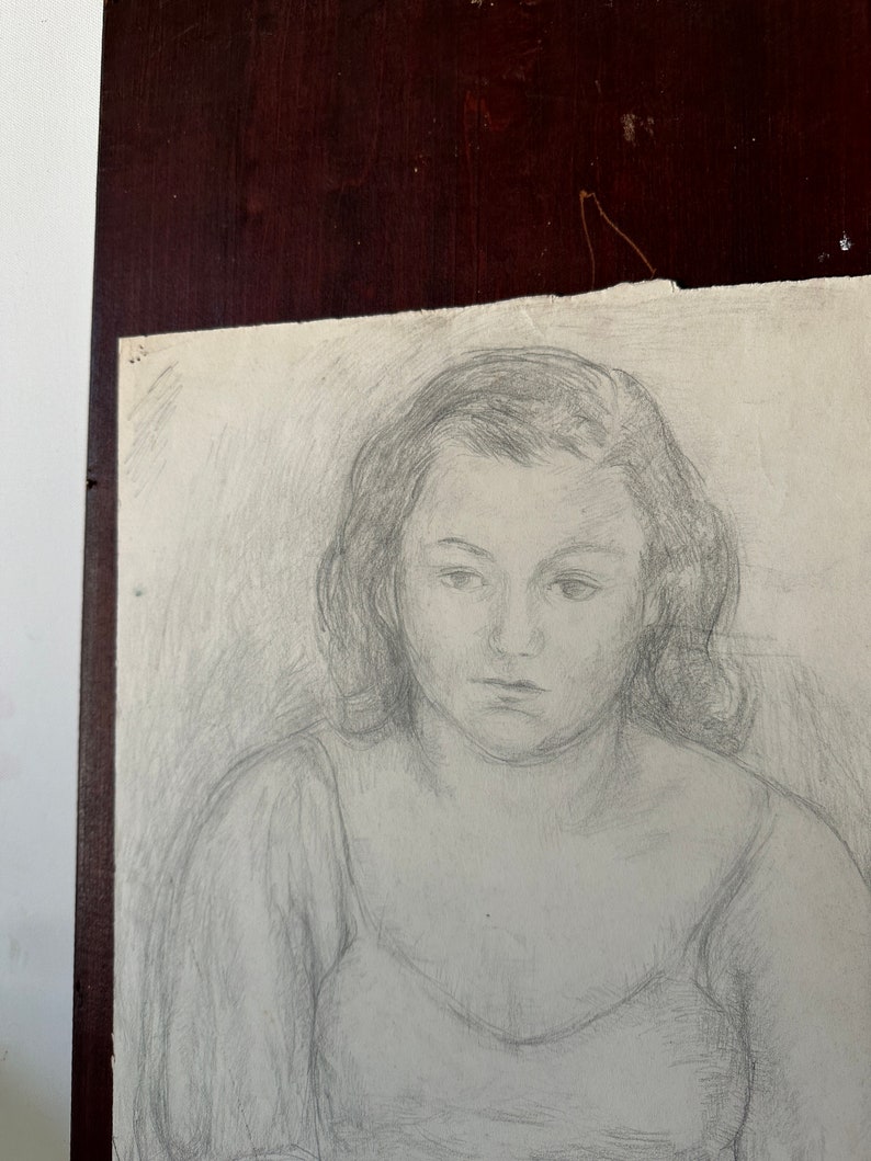 Expressionism Pencil Sketch of a Girl - Etsy