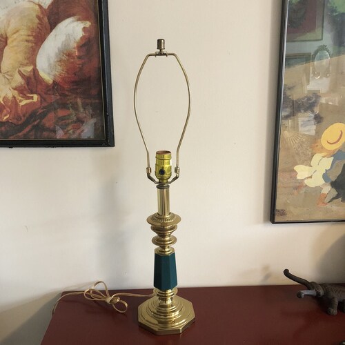 1970s Brass Detailed Green Lamp - shops FREE SHIPPING!