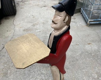 Vintage wooden butler statue