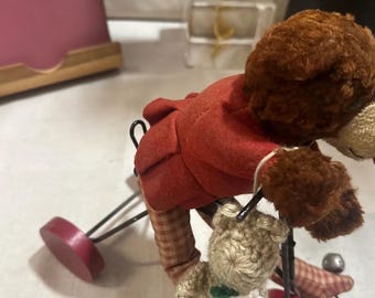 Vintage Handmade Teddy Bear and Bicycle Decoration - Etsy