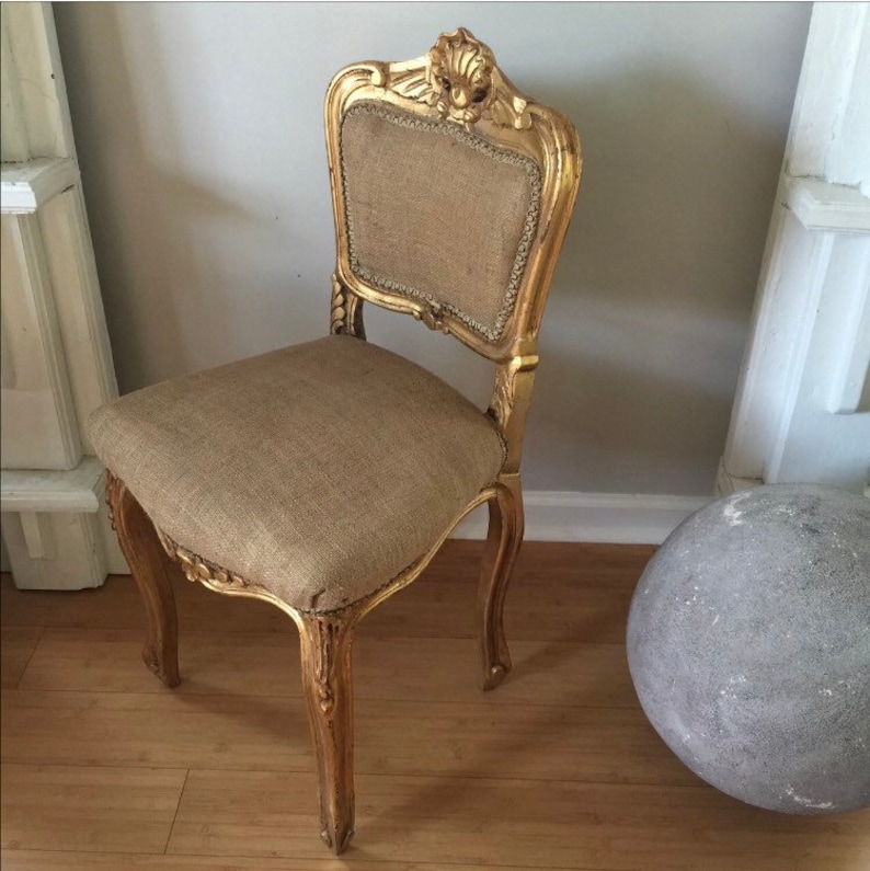 French Gilded Shell Detail Accent Chair