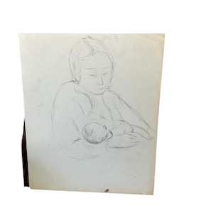 Pencil Sketch of Nursing Mother Original