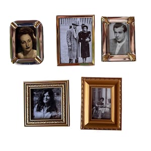 Collection of Small Gold Picture Frames- Set of 5