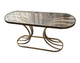1970s Hollywood Regency Brass Console Table