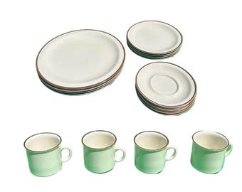 Vintage Desert Sand Grace Stoneware Collection of Plates and Mugs