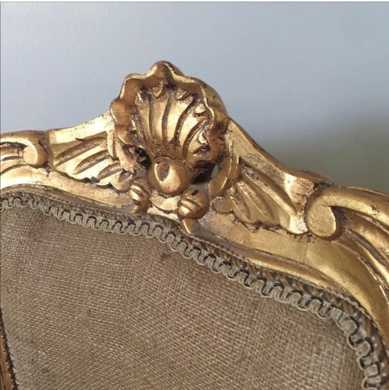 French Gilded Shell Detail Accent Chair
