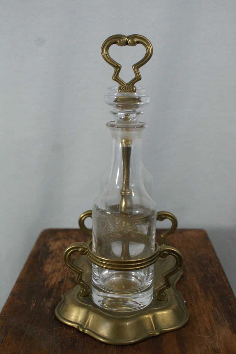 Brass Cruet Set. Classic Cruet Set with Glass Bottle. Vinegar Etsy