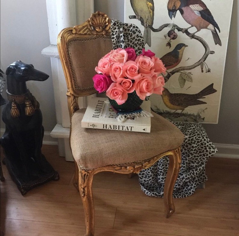 French Gilded Shell Detail Accent Chair