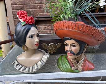 Española Man and Woman Ceramic Collection Signed Brower 1966