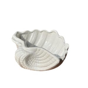 Small White Ceramic Shell Planter