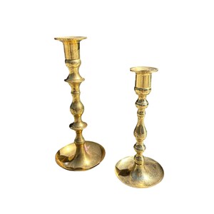 Pair of Brass Mid-Century Candlestick Holders