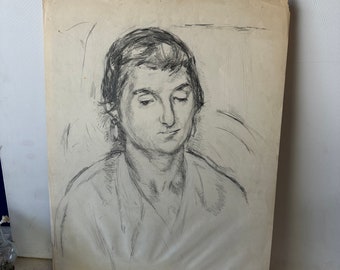 Kohle Porträt-Skizze eines Mannes