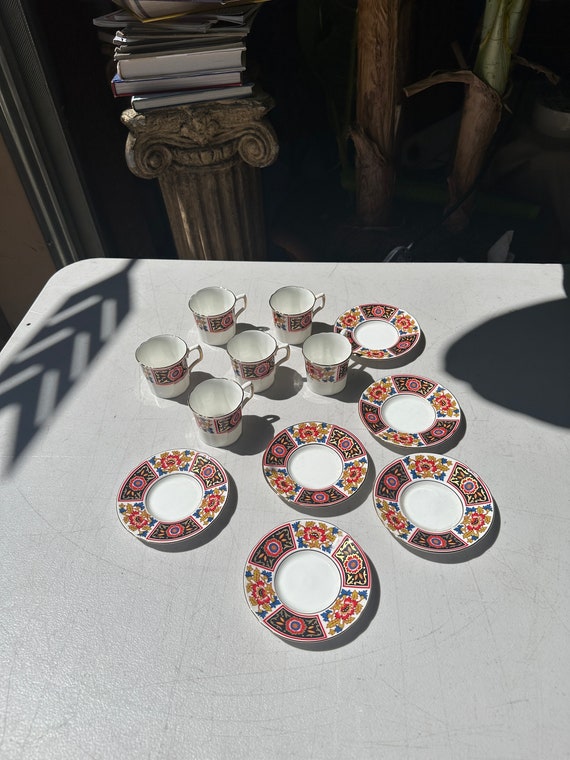 1970s Vintage Hankook Bone China Teacups and Saucers Set- 12