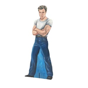 Oversized Wooden Painted Cutout of James Dean
