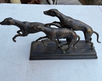 Bronze Running Greyhounds Sculpture