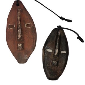Wooden Hand Carved Tribal Masks - a Pair