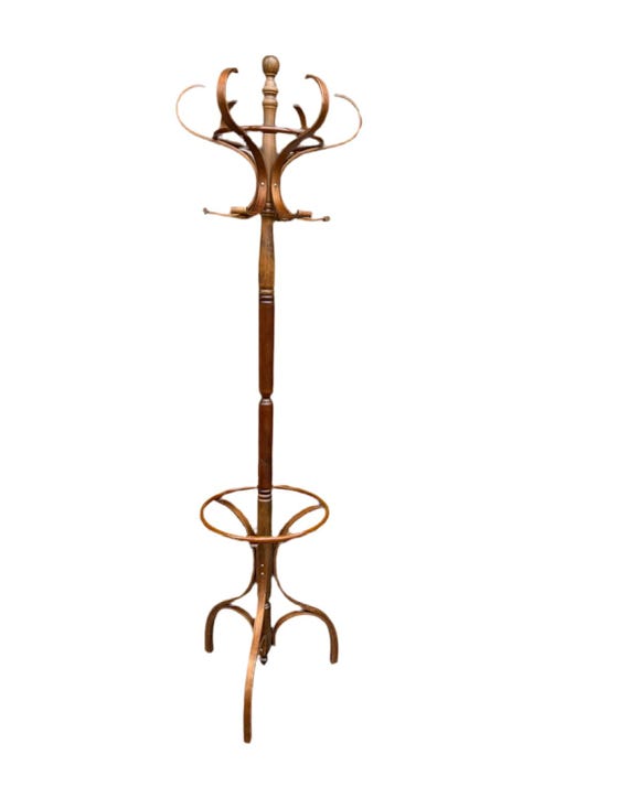 Antique Wooden Hat and Coat Rack - Etsy Israel