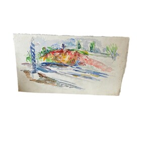 Watercolor Painting of a River Scene
