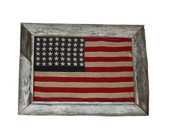Large Vintage Framed American Flag