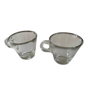 Pair of 1960s Dorothy Draper Silver Lined Espresso Glasses