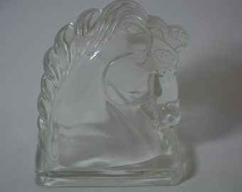 Mid Century Glass Horse Sculptural Bookend - FREE SHIPPING!