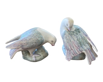 1970s Asian Chinoiserie Pigeons - a Pair - FREE SHIPPING!