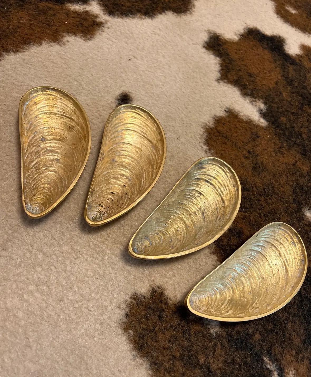 no.0497 ゴールドカットとSea shell Collection of Gold Seashell Catchalls - Etsy
