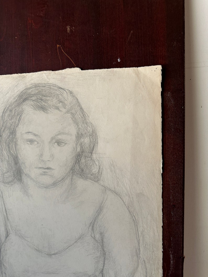 Expressionism Pencil Sketch of a Girl - Etsy