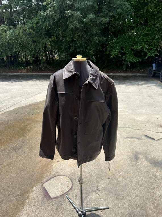 Chaqueta Merona de cuero negro vintage Etsy Mexico