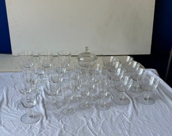 Large Collection of Pineapple Crystal Cocktail Glasses