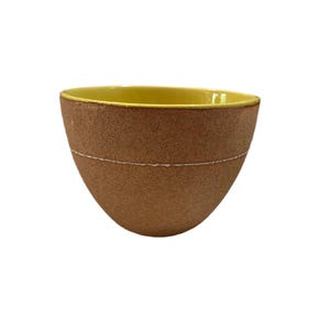 Large Handmade Pottery Yellow Bowl