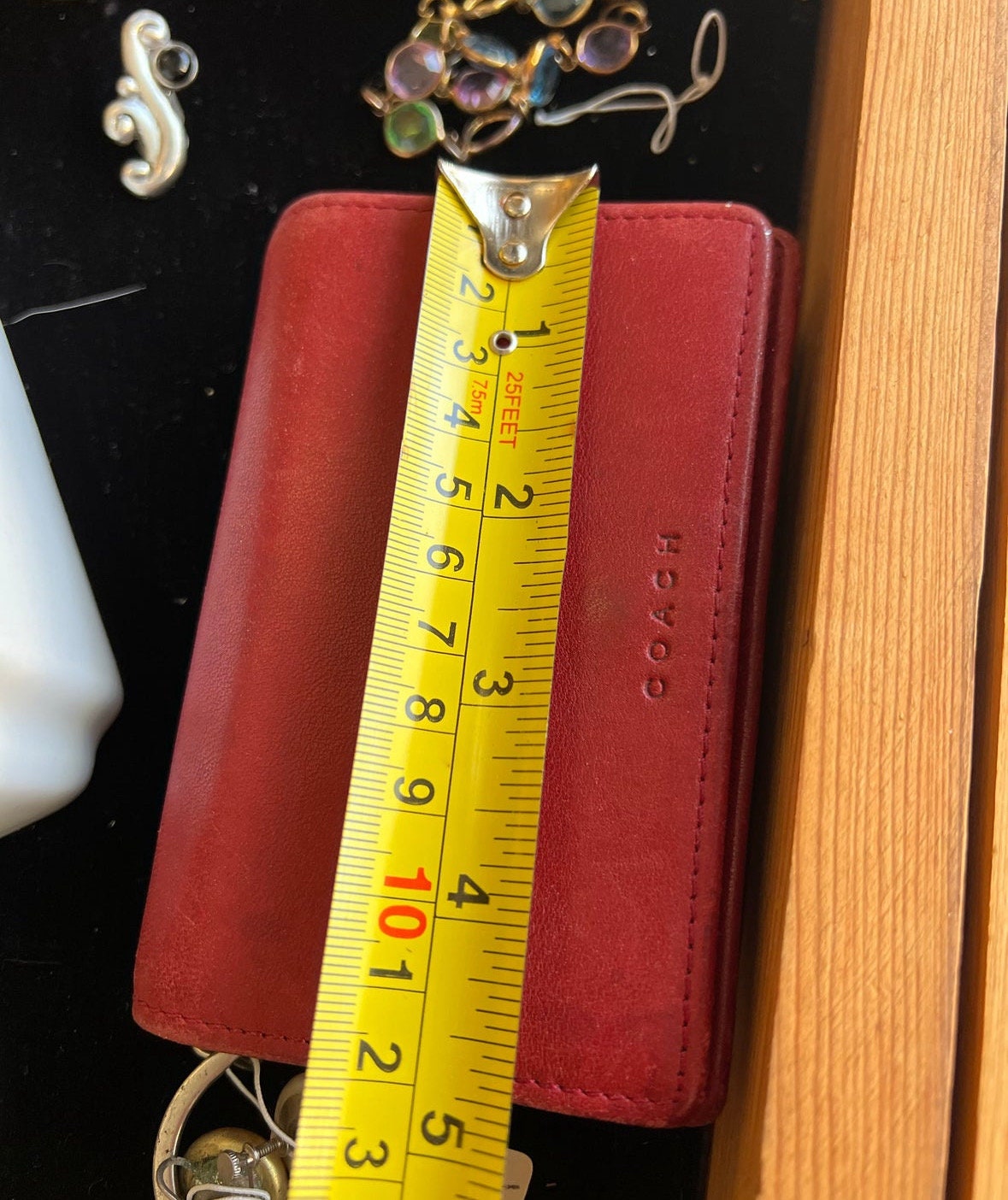 Portfel skórzany Vintage Red Coach - Etsy Polska