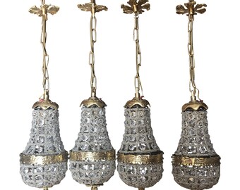 1980s Collection of Miniature Pendant Chandeliers - Set of 4 - FREE SHIPPING!