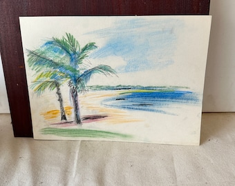 Color Pencil Seascape Drawing of the Beach