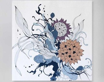 Flower Painting | Large flower painting | Purple flower painting | Floral painting original | Flower painting original | Floral motives 2