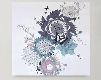 Flower Painting | Large flower painting | Purple flower painting | Floral painting original | Flower painting original | Floral motives 3