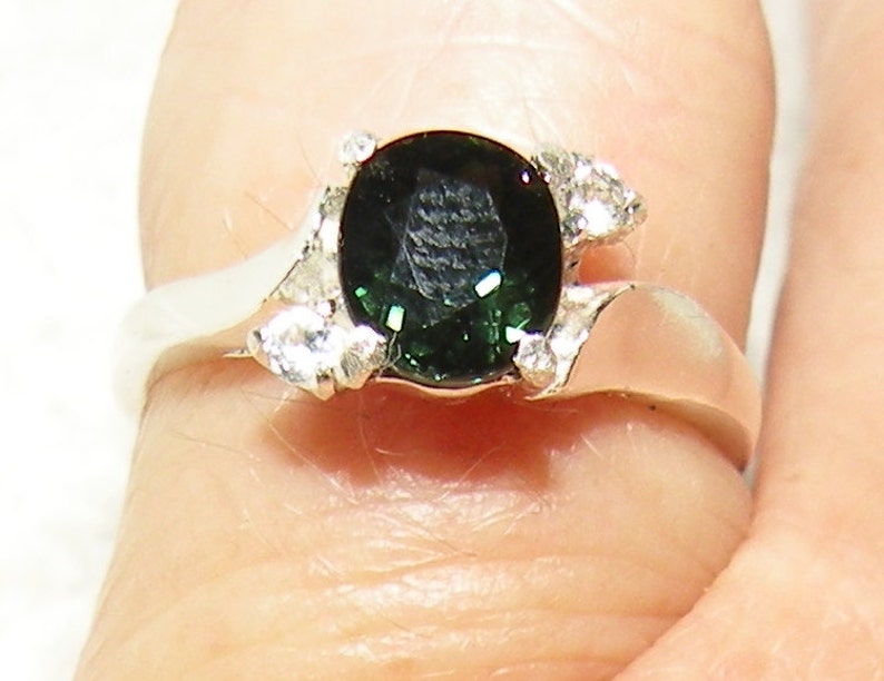 Tourmaline Ring with White Sapphire Accents image 3