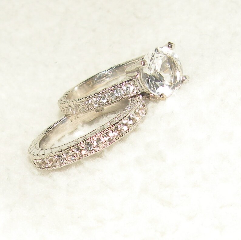 The ashley Set Wedding Band and Engagement Rings Etsy