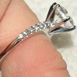 The Kate 14kt Engagement Ring White Sapphire with Diamond Accents image 4