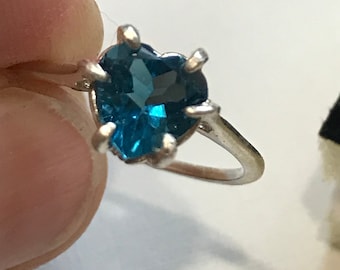 Blue Heart Shaped Topaz Ring