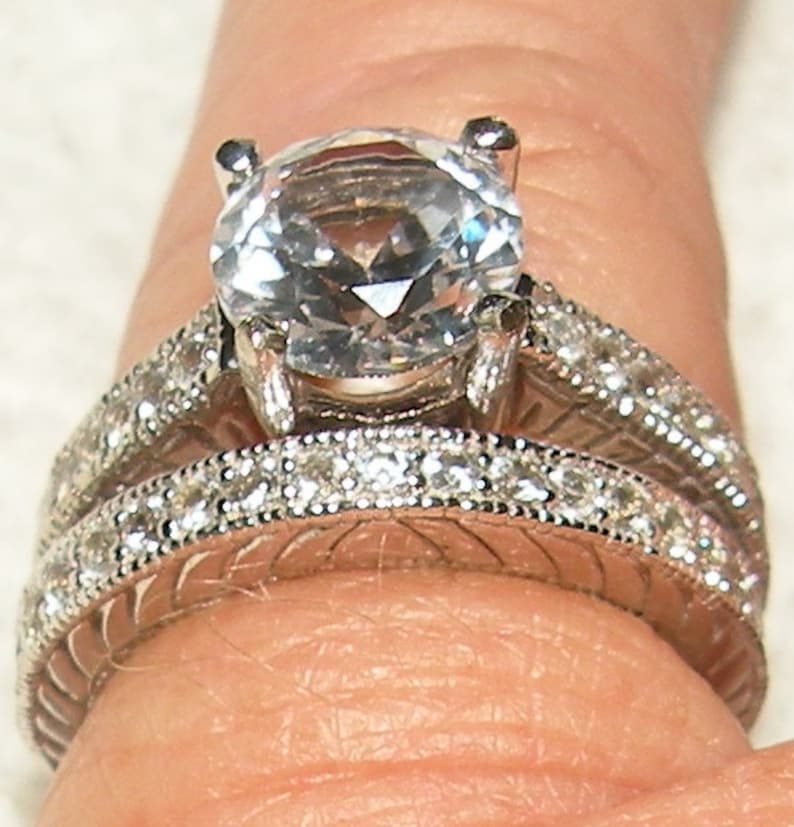 The ashley Set Wedding Band and Engagement Rings Etsy